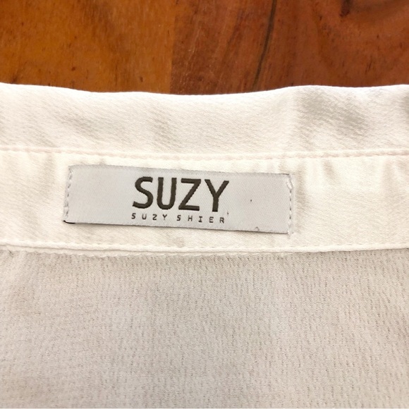 SUZY Vintage Minimalist silky White Oversized button down blouse shirt. XXL - Picture 7 of 14